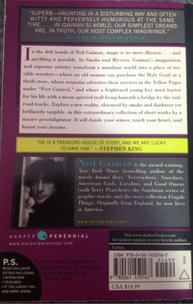 Smoke and Mirrors - Neil Gaiman (Harper Perennial - Paperback) book collectible [Barcode 9780061450167] - Main Image 2