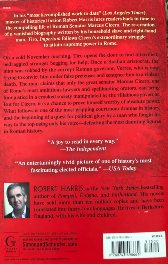 ImperiumA Novel of Ancient Rome Robert HarrisFICTION ENGLISH - Robert Harris (Pocket Books) book collectible [Barcode 9780743498661] - Main Image 2