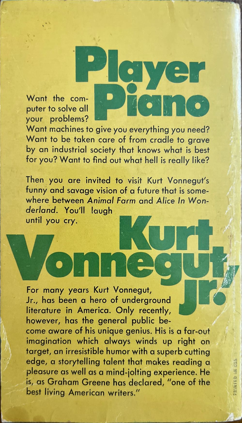 Player Piano - Kurt Vonnegut (A Dell Book - Paperback) book collectible - Main Image 2