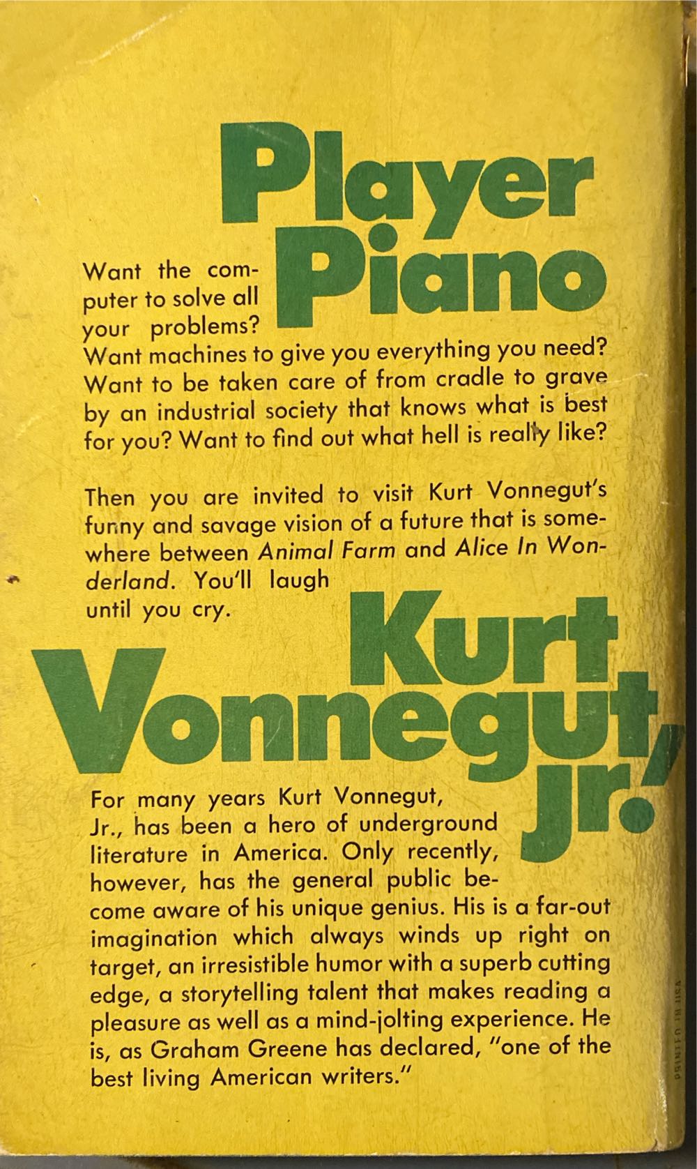 Player Piano - Kurt Vonnegut (Dell Publishing Co. - Paperback) book collectible - Main Image 2