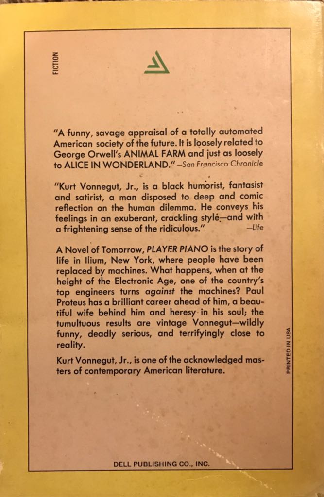 Player Piano - Kurt Vonnegut (Delta - Trade Paperback) book collectible - Main Image 2