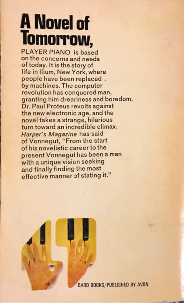 Player Piano - Kurt Vonnegut Jr. (A Bard Book - Trade Paperback) book collectible - Main Image 2