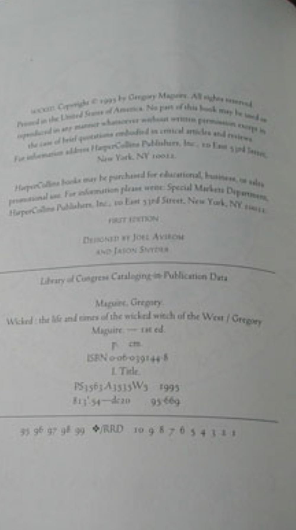 Wicked - Gregory Maguire (Regan Books - Paperback) book collectible [Barcode 9780062363312] - Main Image 3