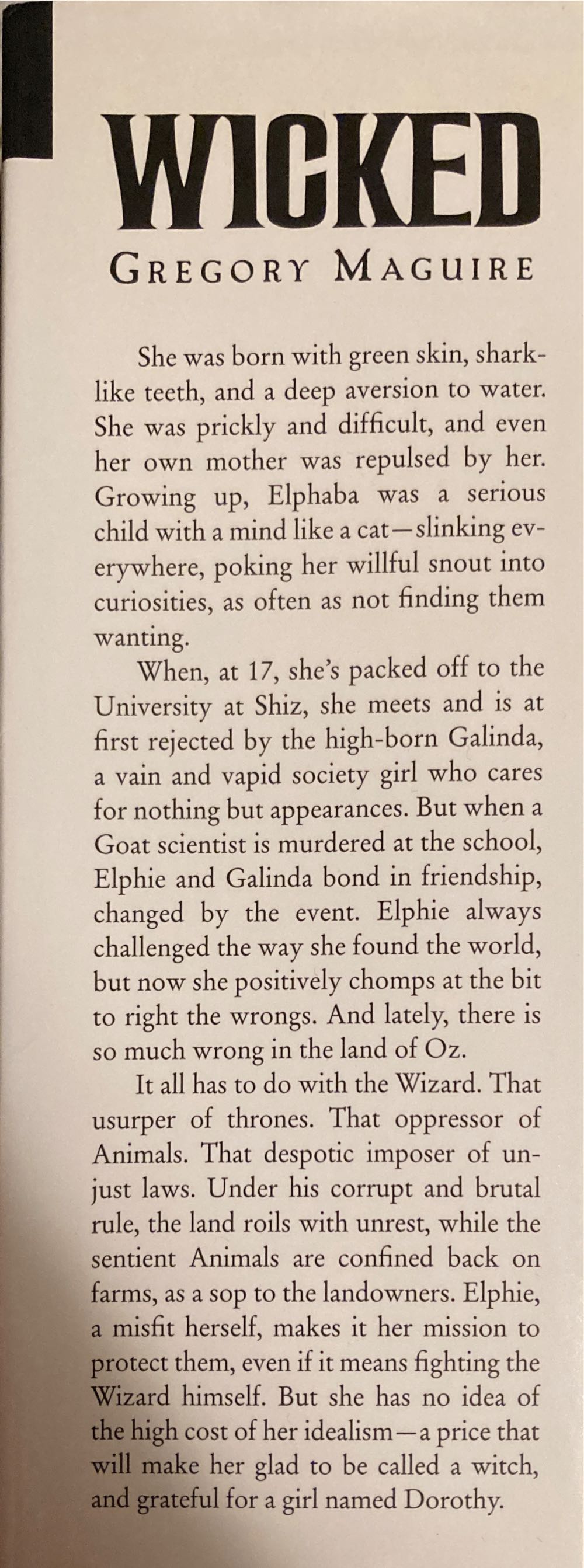 Wicked - Gregory Maguire (Harper Collins - Hardcover) book collectible [Barcode 9780739468975] - Main Image 2