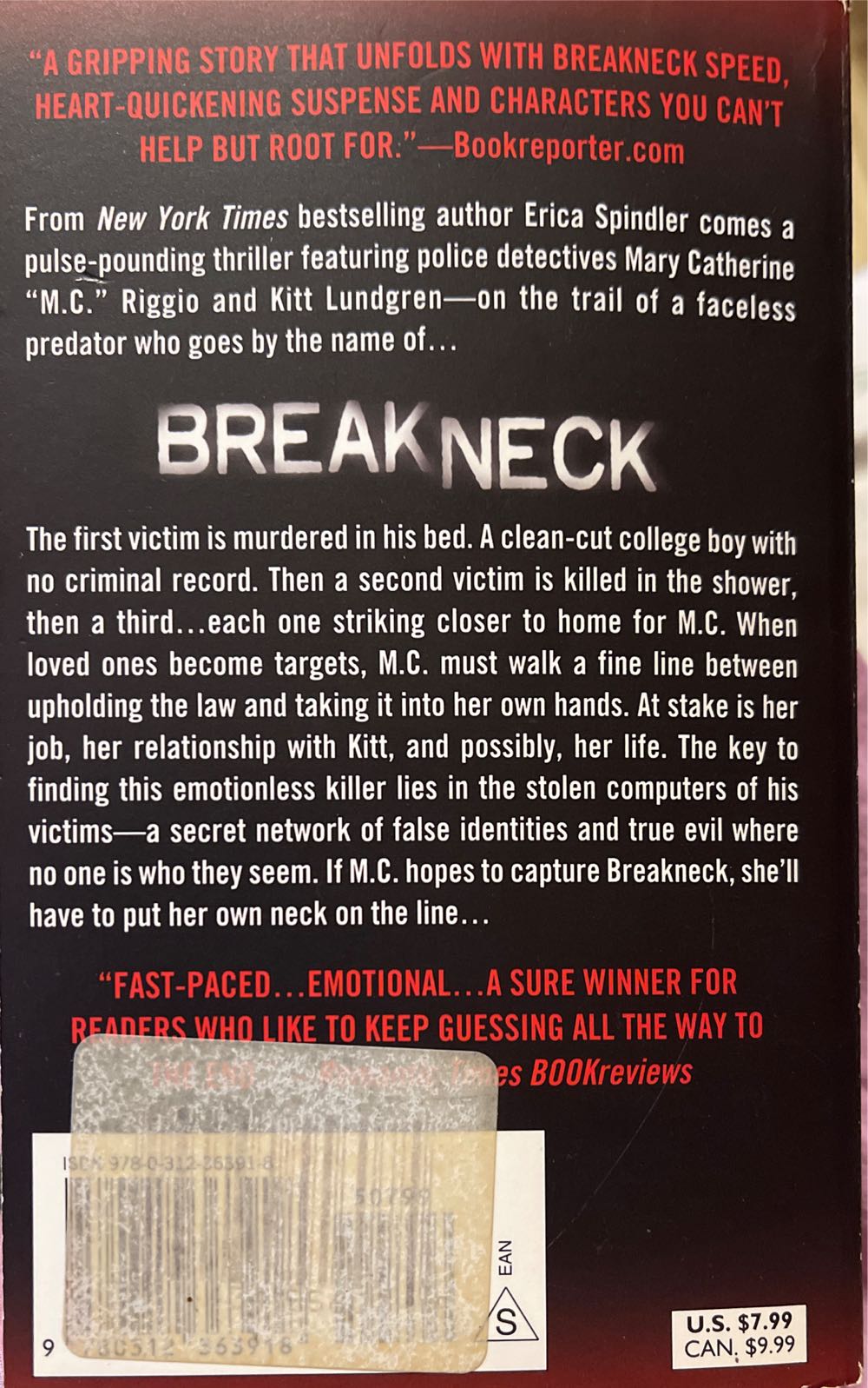 Breakneck - Erica Spindler (St Martin’s Paperbacks - Paperback) book collectible [Barcode 9780312363918] - Main Image 2