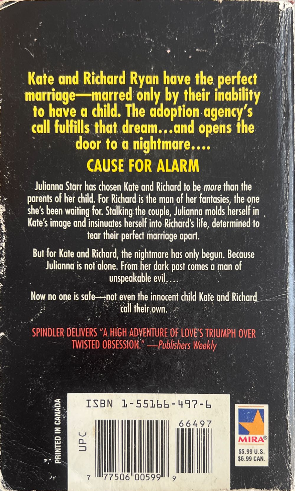 Cause for Alarm - Erica Spindler (Mira Books - Paperback) book collectible [Barcode 9781551664972] - Main Image 2