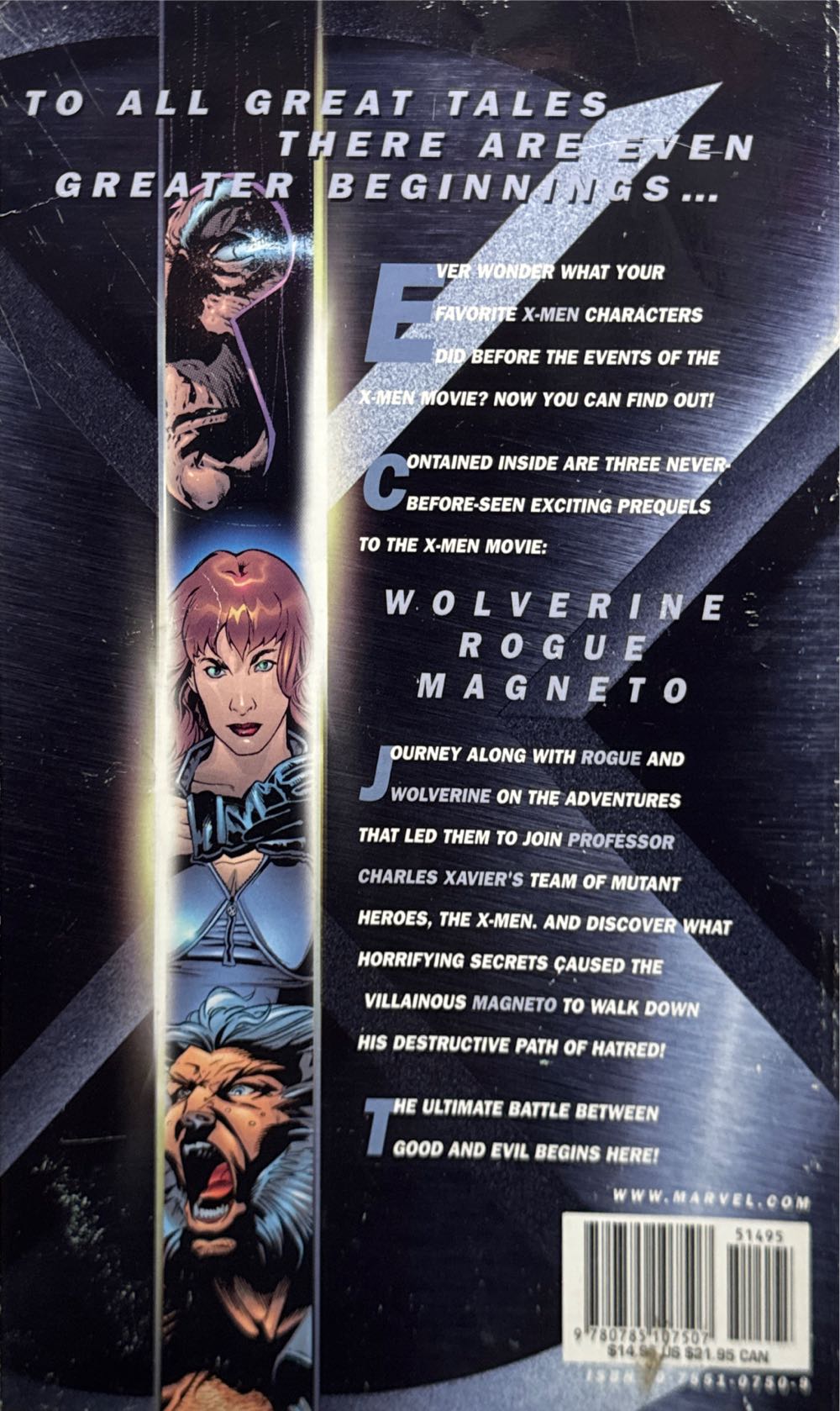 X-Men: Movie Beginnings, The - Marvel Comics (Marvel Comics - Paperback) book collectible [Barcode 9780785107507] - Main Image 2