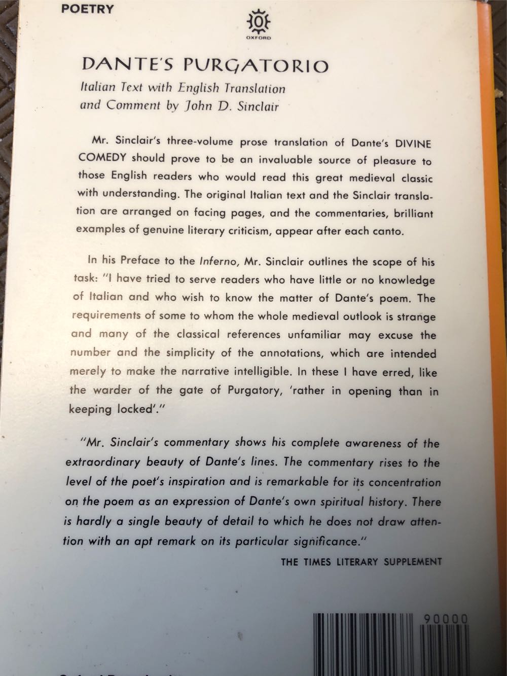 Purgatorio - Dante Alighieri (Oxford University Press) book collectible [Barcode 9780195004137] - Main Image 2