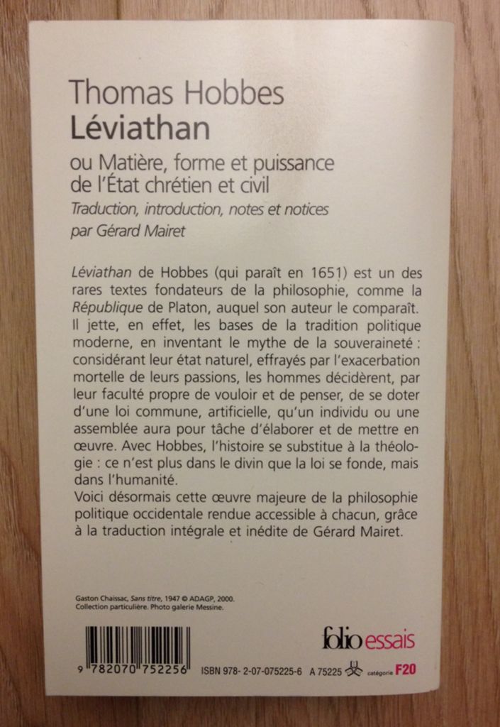Leviathan - Thomas Hobbes (Gallimard Education) book collectible [Barcode 9782070752256] - Main Image 2