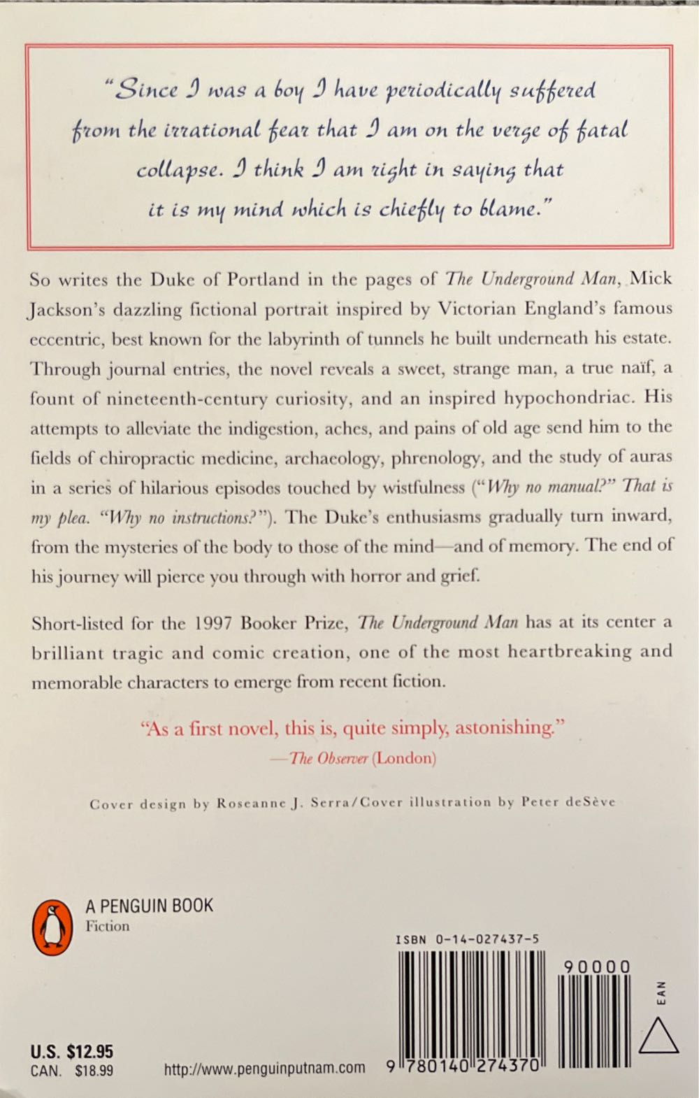 The Underground Man - Mick Jackson (A Bantam Book - Paperback) book collectible [Barcode 9780140274370] - Main Image 2