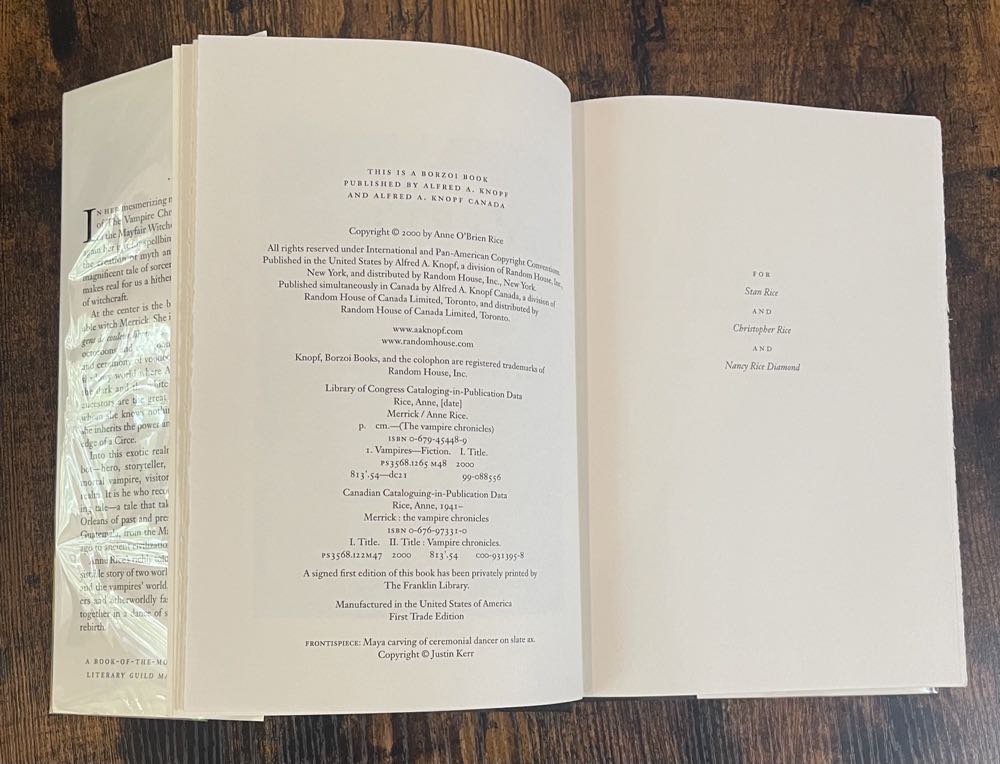 Merrick - Anne Rice (Alfred A Knopf, Inc. - Hardcover) book collectible [Barcode 9780679454489] - Main Image 4