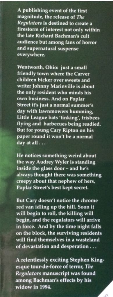 Regulators, The - Stephen King (New English Library - Paperback) book collectible [Barcode 9780340671771] - Main Image 2