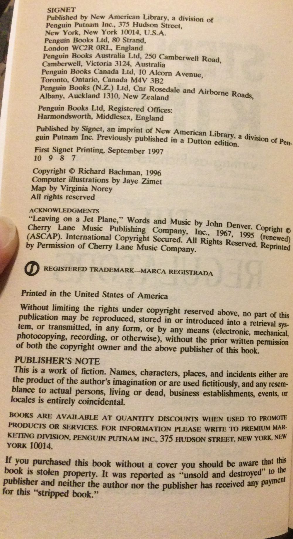 The Regulators - Stephen King (Signet Fiction - Paperback) book collectible [Barcode 9780451191014] - Main Image 4