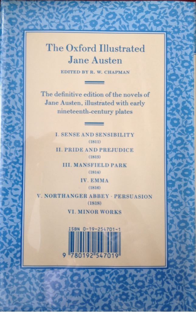 Sense and Sensibility - Jane Austen (Oxford University Press - Hardcover) book collectible [Barcode 9780192547019] - Main Image 2