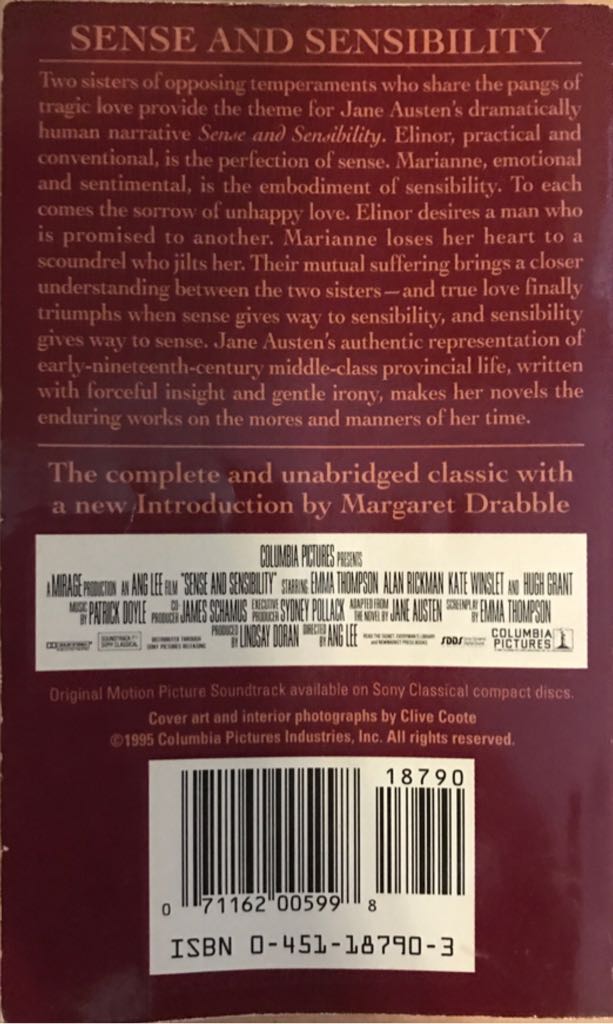 Sense and Sensibility - Jane Austen (Signet Fiction - Paperback) book collectible [Barcode 9780451187901] - Main Image 2