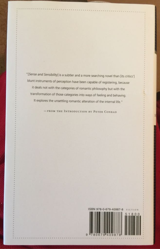 Sense and Sensibility - Jane Austen (Everyman’s Library - Hardcover) book collectible [Barcode 9780679409878] - Main Image 2