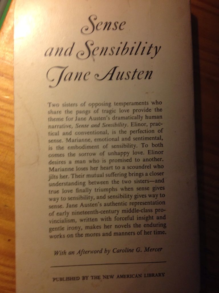 Sense and Sensibility - Austen (The New American Library) book collectible - Main Image 2