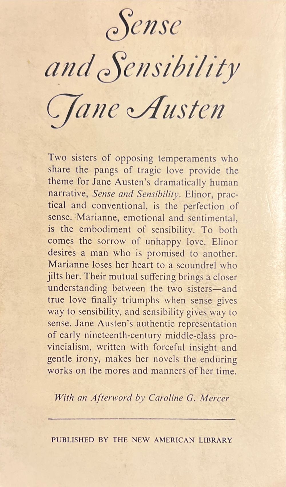Sense and Sensibility - Jane Austen (Signet Classics - Paperback) book collectible - Main Image 2