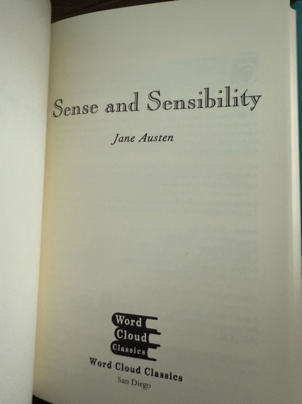 Sense and Sensibility - Austen (Word Cloud Classics) book collectible - Main Image 3