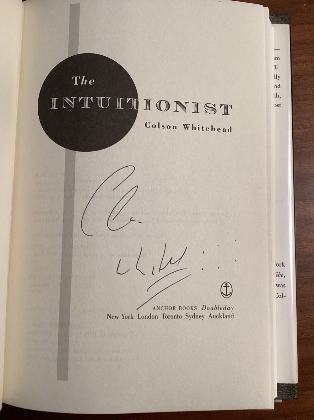 The Intuitionist - Colson Whitehead (Double Day - Hardcover) book collectible [Barcode 9780385492997] - Main Image 3