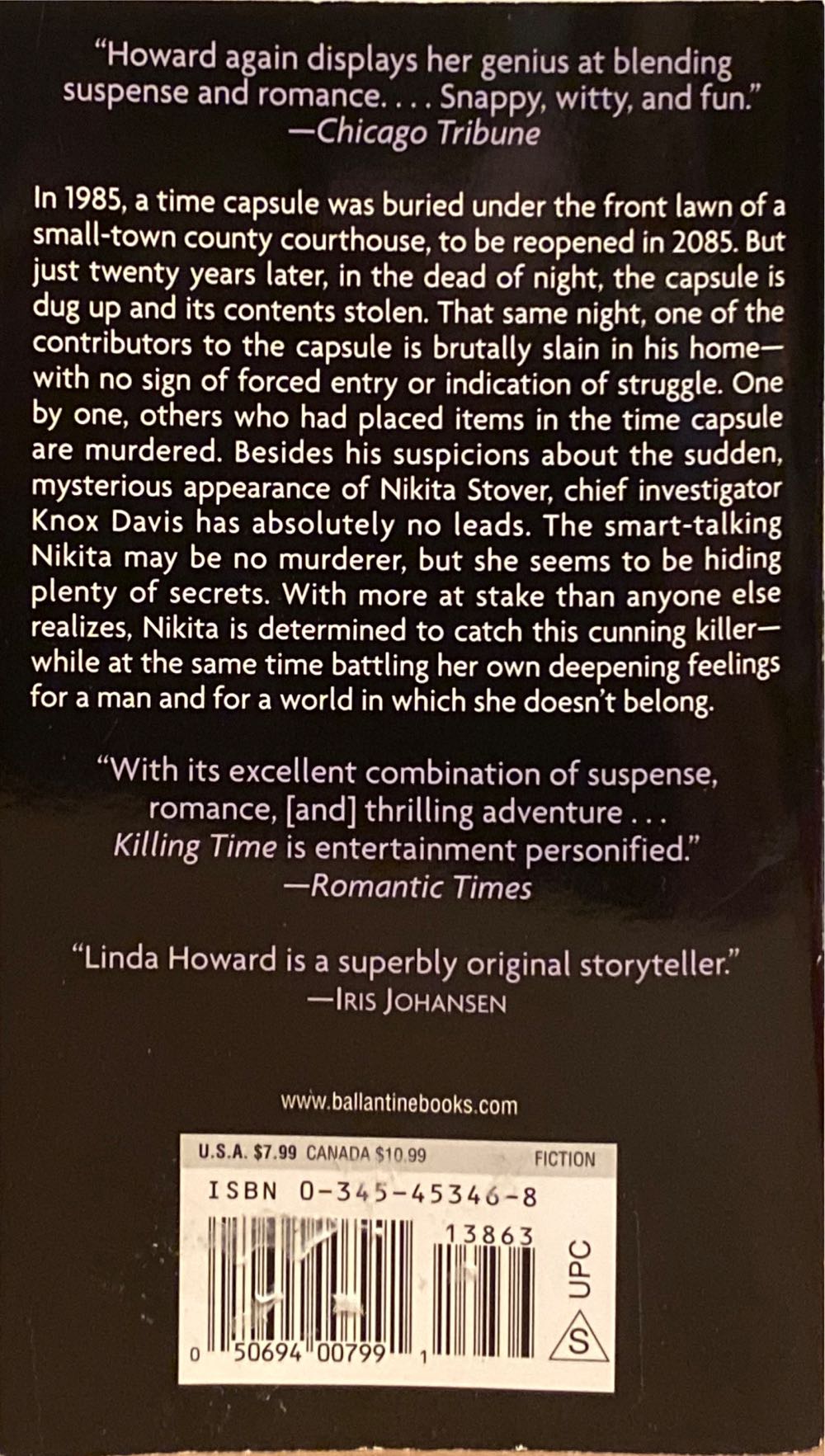 Killing Time - Linda Howard (Ballantine Books - Paperback) book collectible [Barcode 9780345453464] - Main Image 2