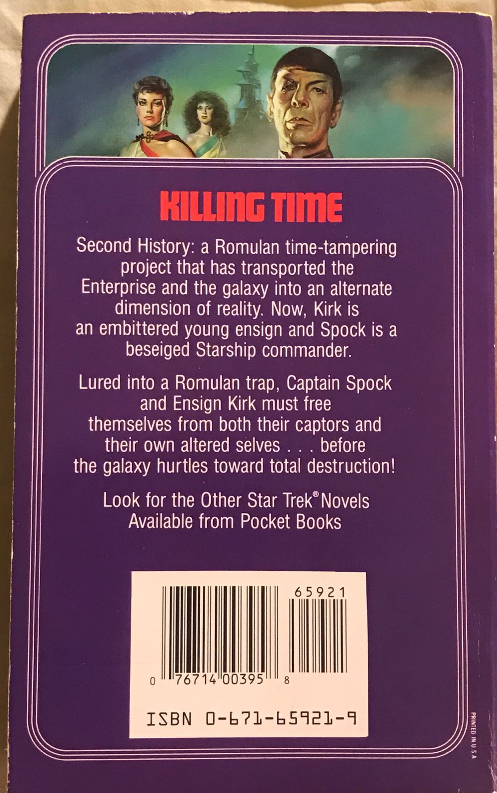 TOS 2: 24: Killing Time - Della Van Hise (Pocket Books - Paperback) book collectible [Barcode 9780671659219] - Main Image 2
