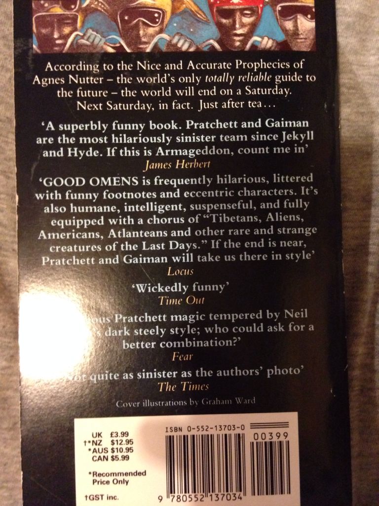 Good Omens - Terry Pratchett (Corgi/Penguin Random House - Paperback) book collectible [Barcode 9780552137034] - Main Image 2