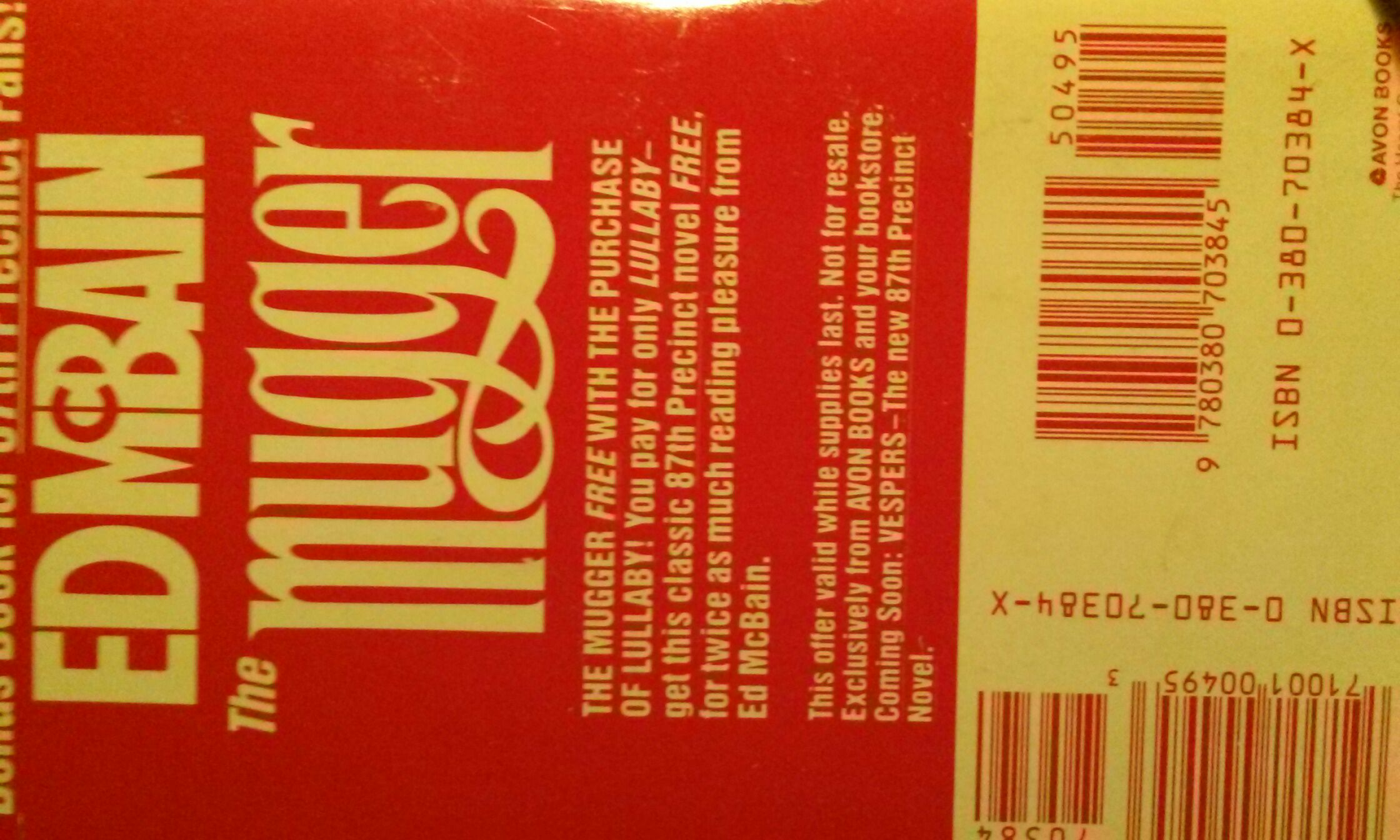 Lullaby - Ed McBain (An Avon Book) book collectible [Barcode 9780380703845] - Main Image 2