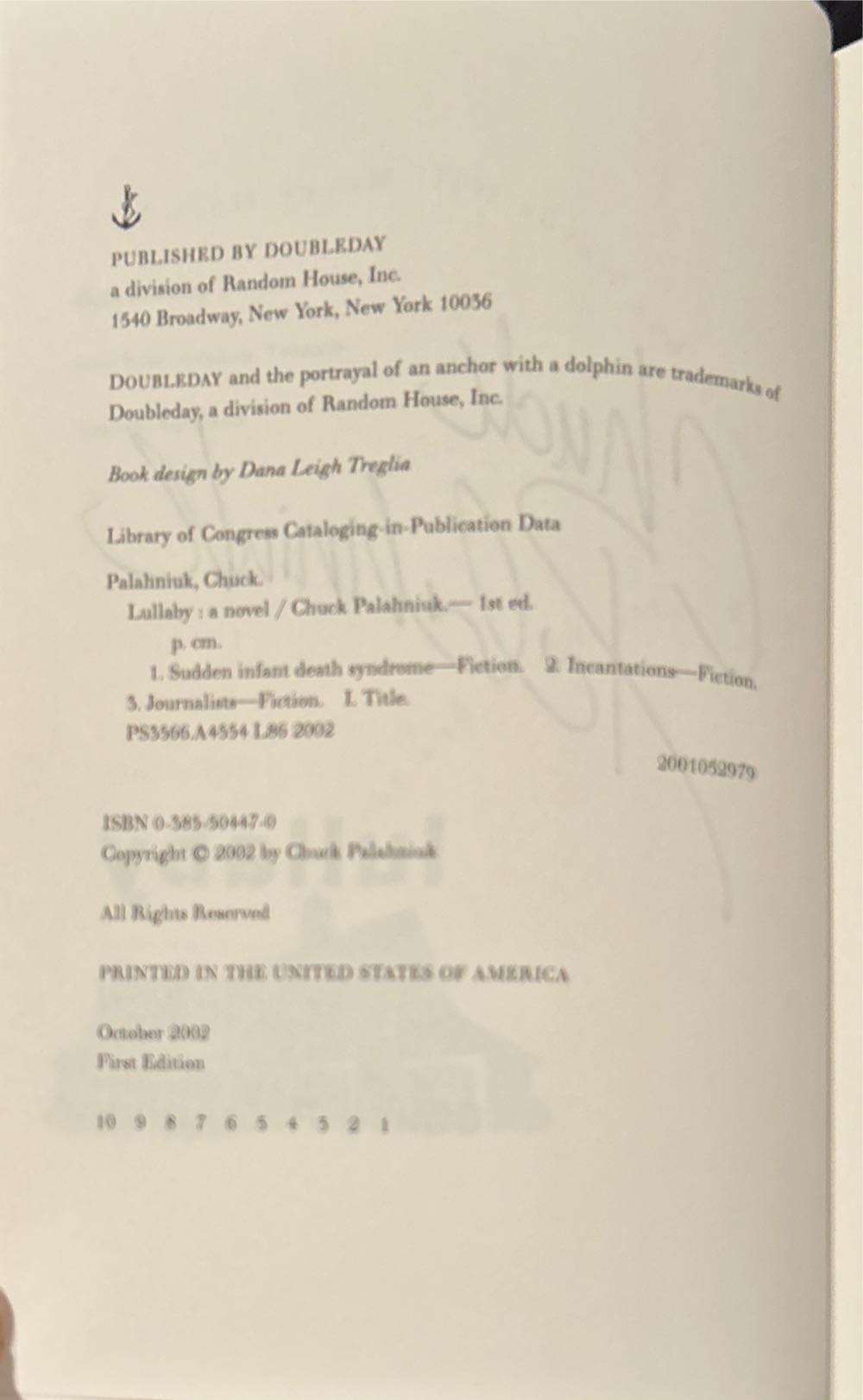 Lullaby - Chuck Palahniuk (Doubleday Books - Paperback) book collectible [Barcode 9780385504478] - Main Image 2