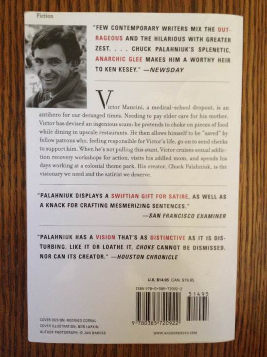 Choke - Chuck Palahniuk (Anchor Books - Trade Paperback) book collectible [Barcode 9780385720922] - Main Image 2