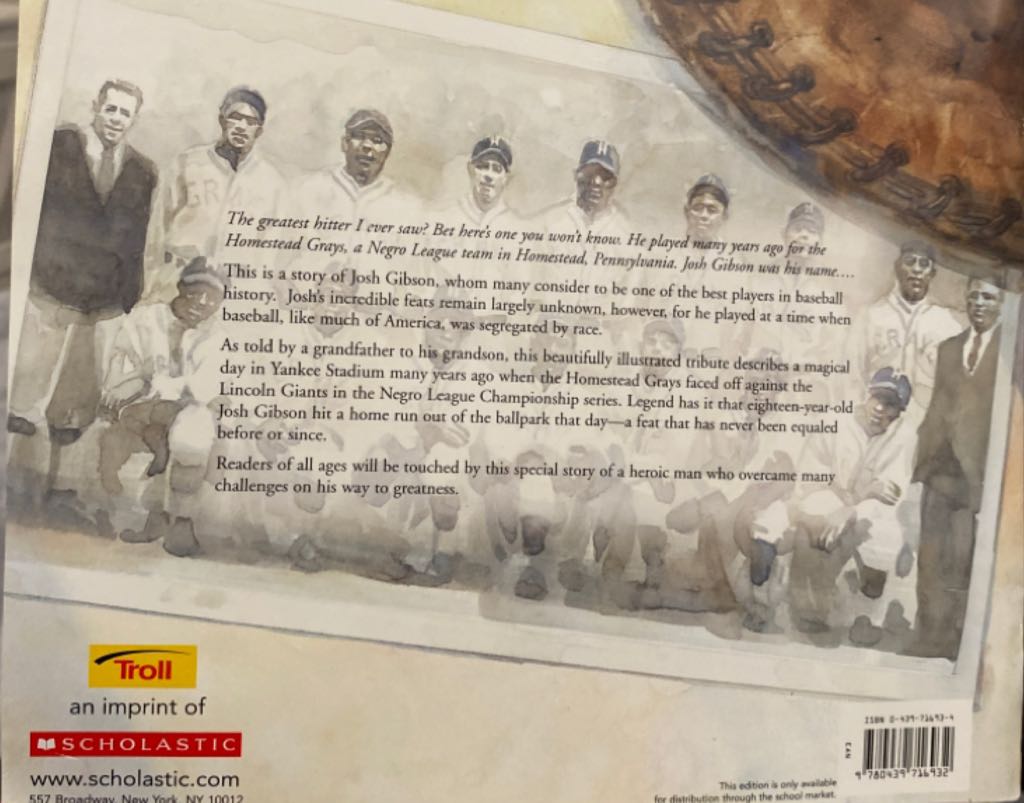 Coming Home A Story Of Josh Gibson - Nanette Mellage (Scholastic - Paperback) book collectible [Barcode 9780439716932] - Main Image 2