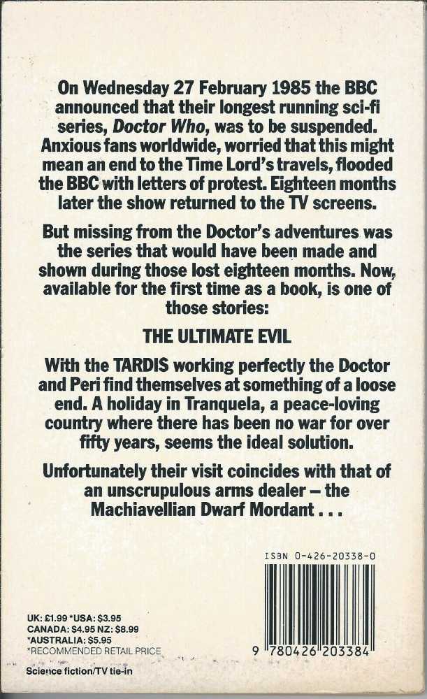 Doctor Who: The Ultimate Evil (Missing Episodes) - Wally K Daly (Target - Paperback) book collectible [Barcode 9780426203384] - Main Image 2