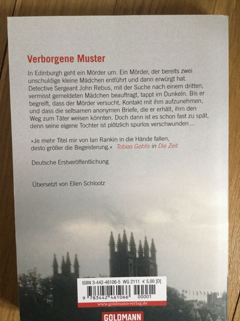 Verborgene Muster - Ian Rankin (Goldmann Verlag) book collectible [Barcode 9783442461066] - Main Image 2