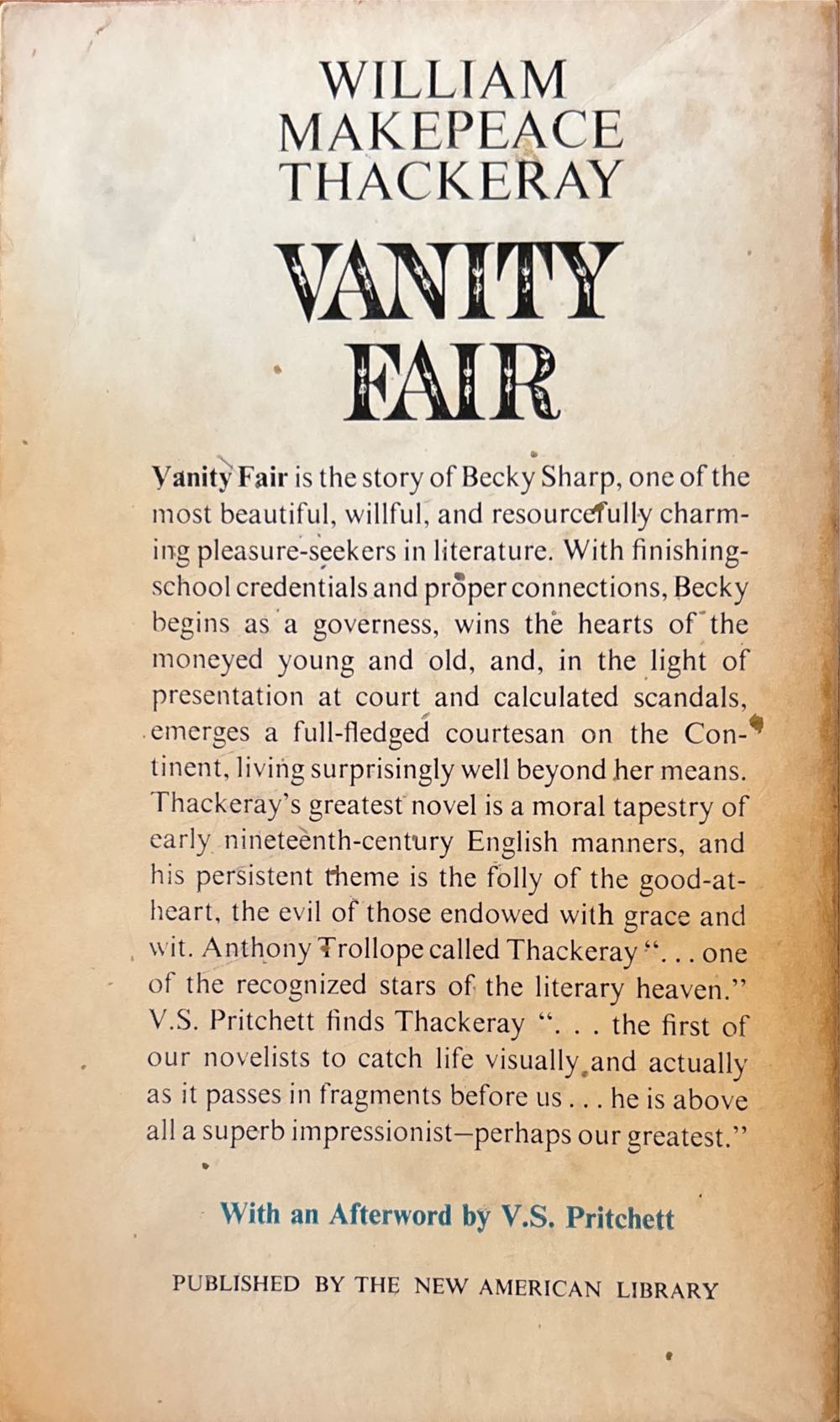 Vanity Fair - Makepeace Thackeray (Signet Classics - Paperback) book collectible [Barcode 9780451515100] - Main Image 2