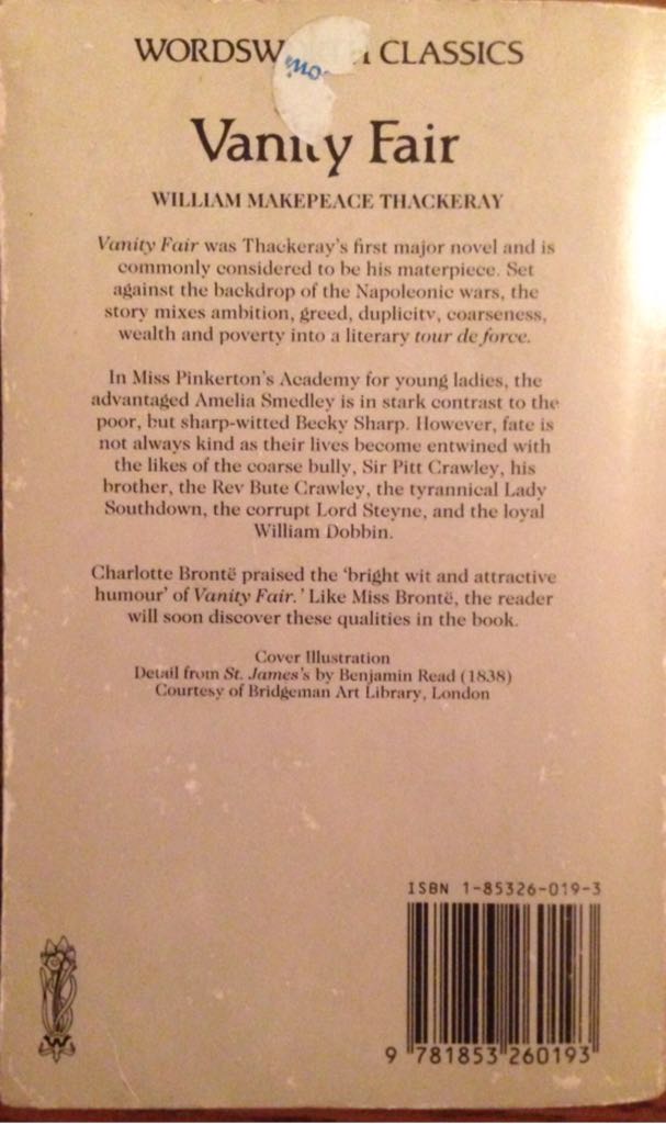 Vanity Fair - William Makepeace Thackeray (Penguin - Paperback) book collectible [Barcode 9781853260193] - Main Image 2