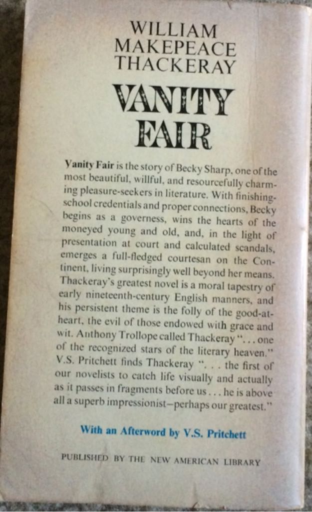 Vanity Fair - William Makepeace Thackeray (New American Library - Paperback) book collectible - Main Image 2