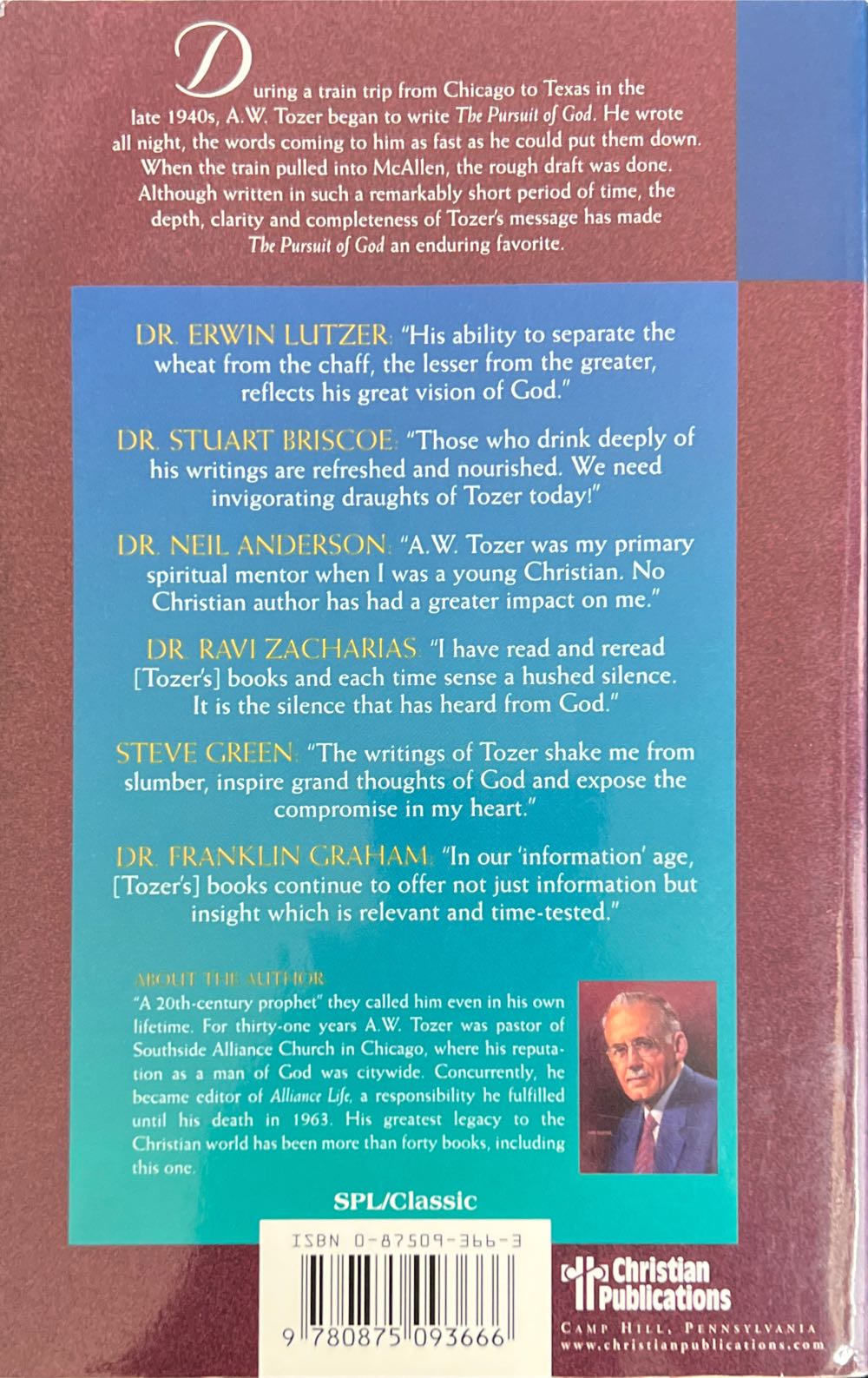 The Pursuit of God - A. W Tozer (Christian Publications - Paperback) book collectible [Barcode 9780875093666] - Main Image 2
