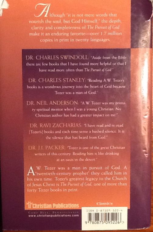 The Pursuit of God - A.W. Tozer (Christian Publications - Hardcover) book collectible [Barcode 9780875095226] - Main Image 2