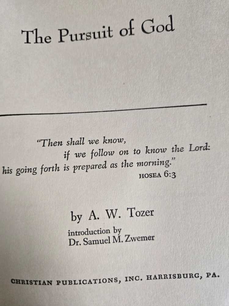 The Pursuit of God - A.W. Tozer (Christian Publications - Hardcover) book collectible [Barcode 9780875095226] - Main Image 4