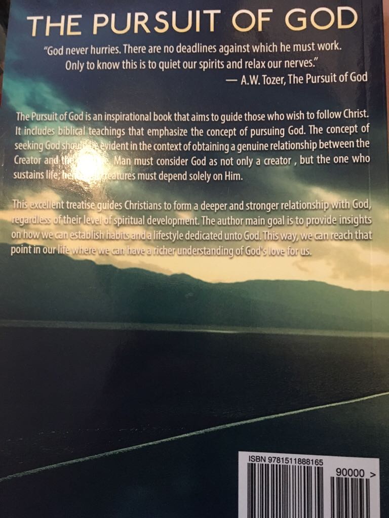 The Pursuit of God - W. Tozer (Paperback) book collectible [Barcode 9781511888165] - Main Image 2