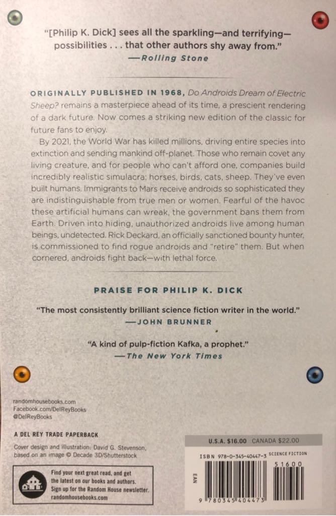 Do Androids Dream of Electric Sheep? - Philip K. Dick (Del Rey - Paperback) book collectible [Barcode 9780345404473] - Main Image 2