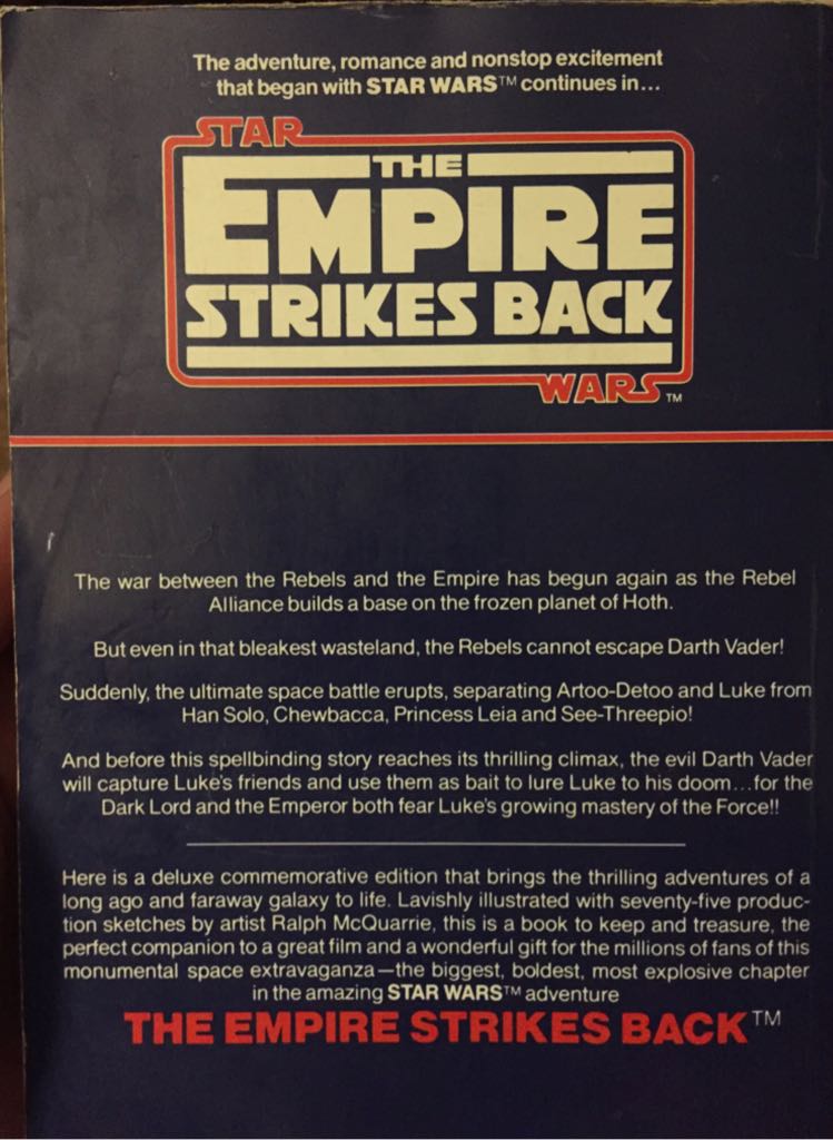 The Empire Strikes Back - George Lucas (Del Rey/Ballantine Books - Paperback) book collectible [Barcode 9780345288318] - Main Image 2