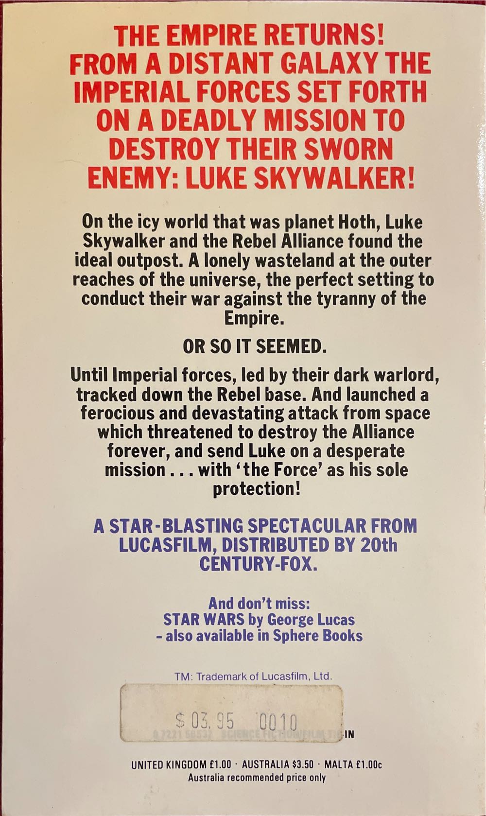 Star Wars: The Empire Strikes Back - Donald F. Glut (Sphere Books Ltd. - Paperback) book collectible - Main Image 2