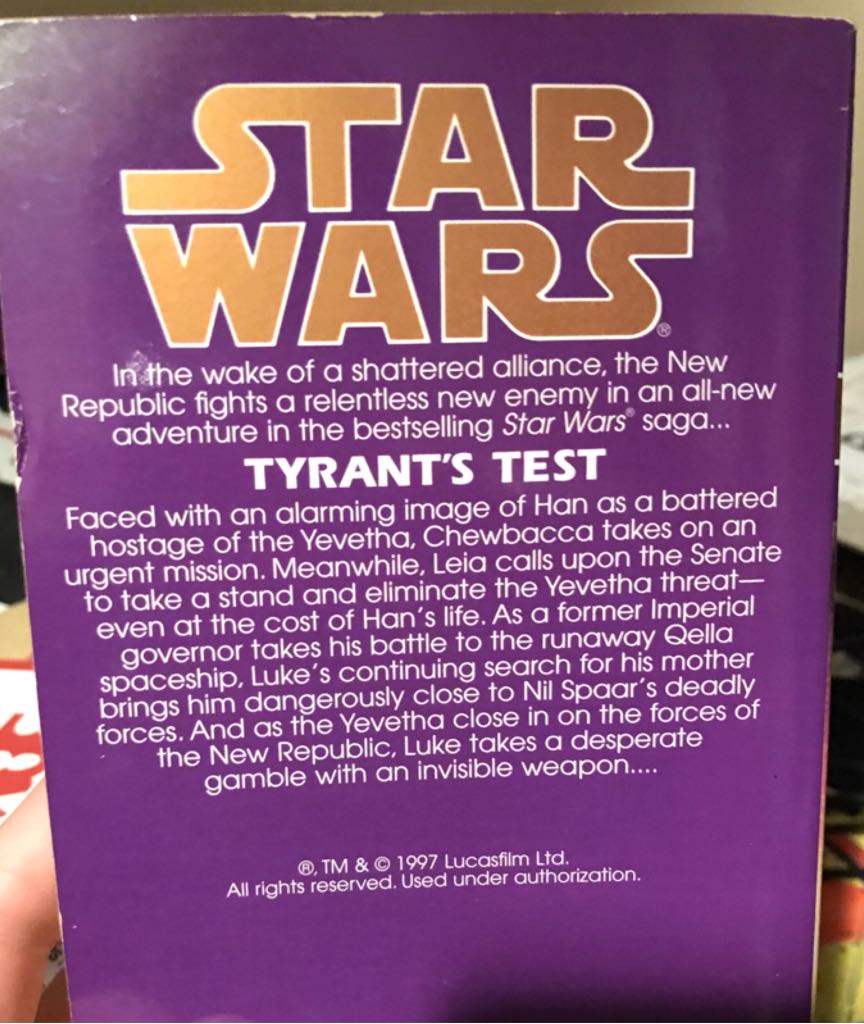Star Wars: Tyrants Test - P. Kube-McDowell book collectible - Main Image 2