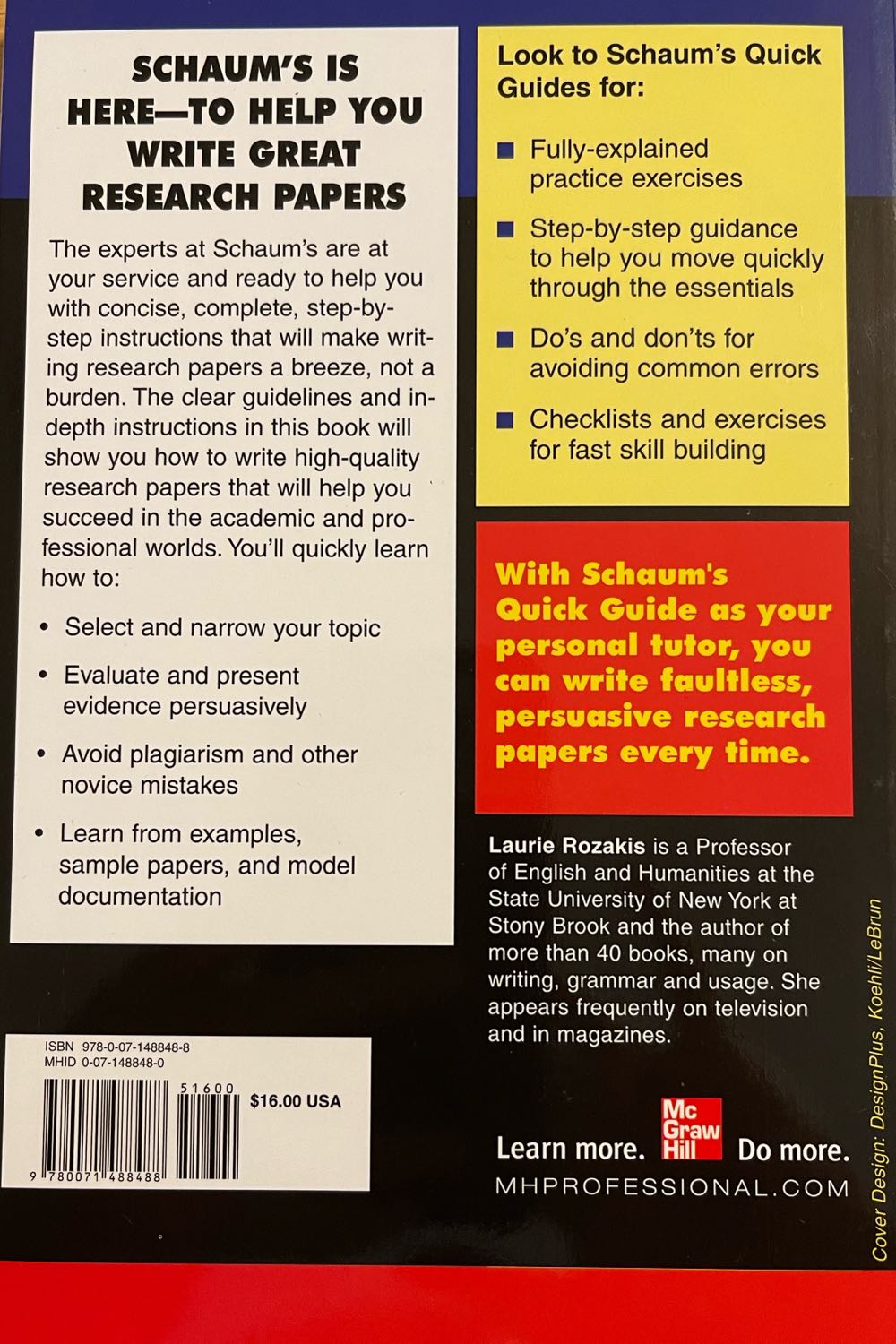 Schaum’s Quick Guide to Writing Great Research Papers - Rozakis, Laurie (McGraw Hill - Trade Paperback) book collectible [Barcode 9780071488488] - Main Image 2