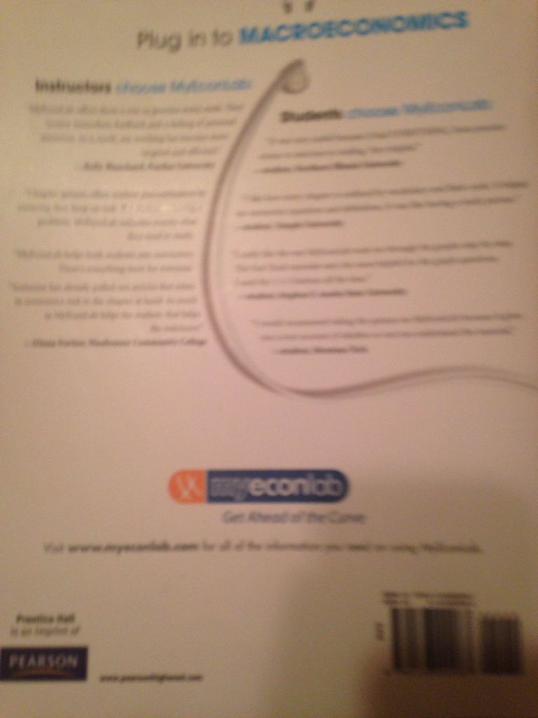Macroeconomics  - Robert J. book collectible [Barcode 9780136092087] - Main Image 2