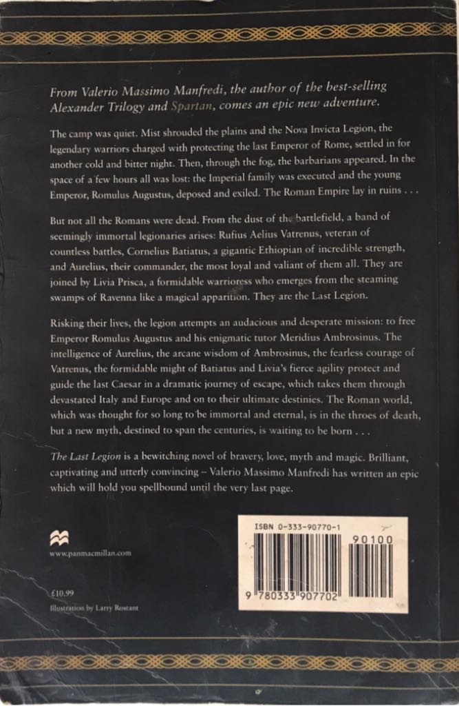 The Last Legion - Valerio Massimo Manfredi (Pan Macmillan - Paperback) book collectible [Barcode 9780333907702] - Main Image 2