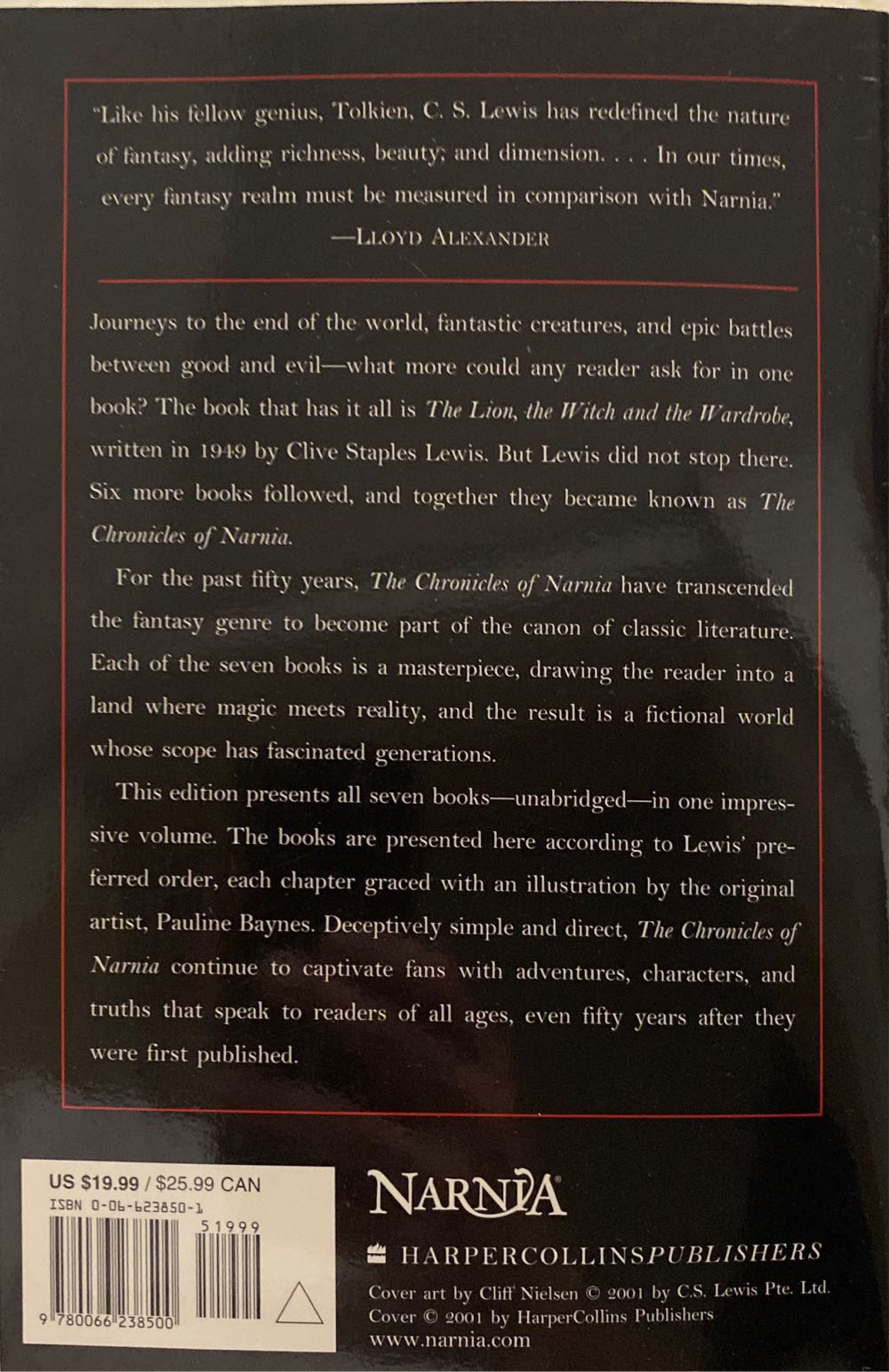The Chronicles of Narnia - C. S. Lewis (HarperCollins - Trade Paperback) book collectible [Barcode 9780066238500] - Main Image 2