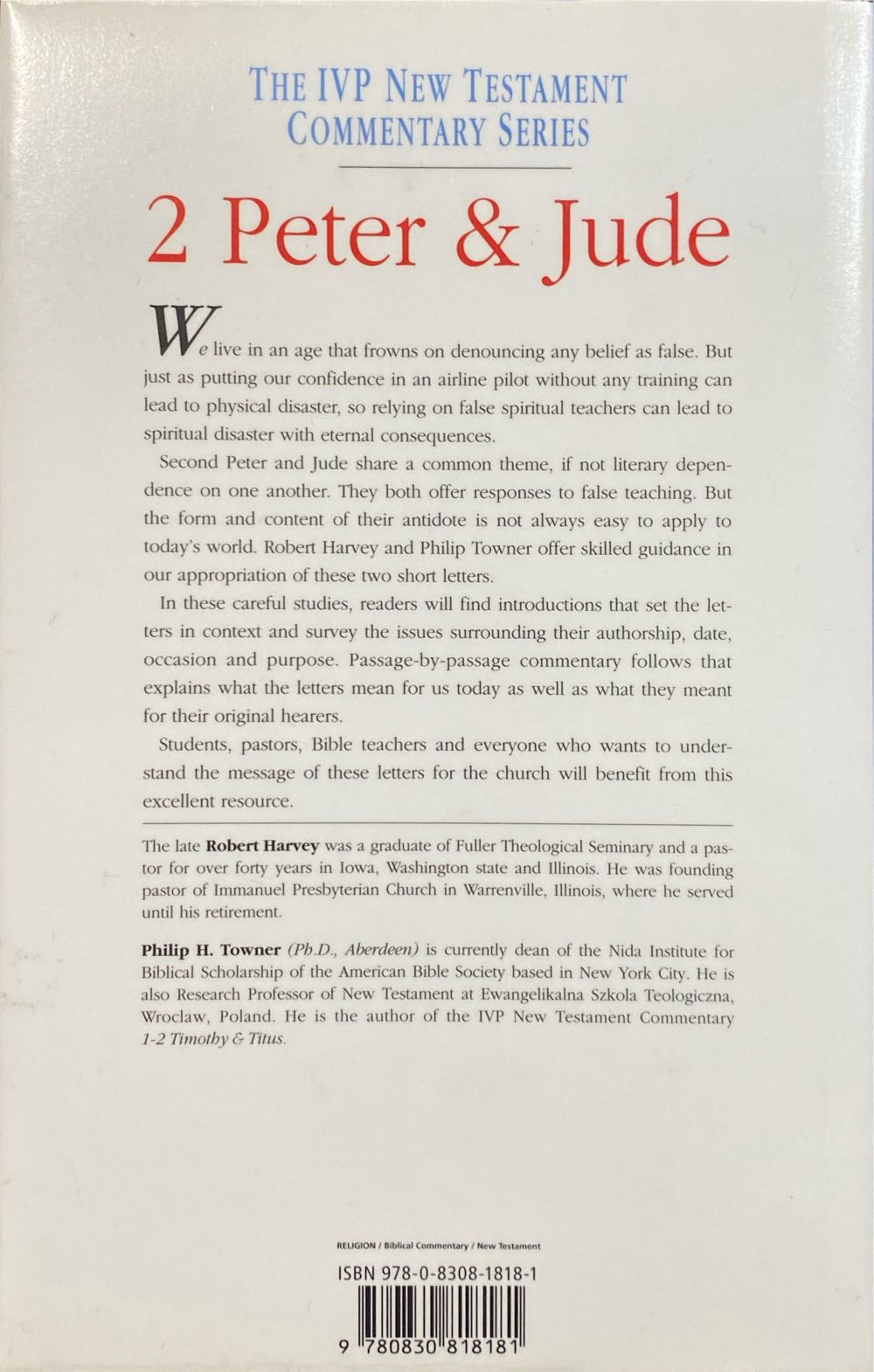 2 Peter & Jude - Robert Harvey (Intervarsity Press - Hardcover) book collectible [Barcode 9780830818181] - Main Image 2