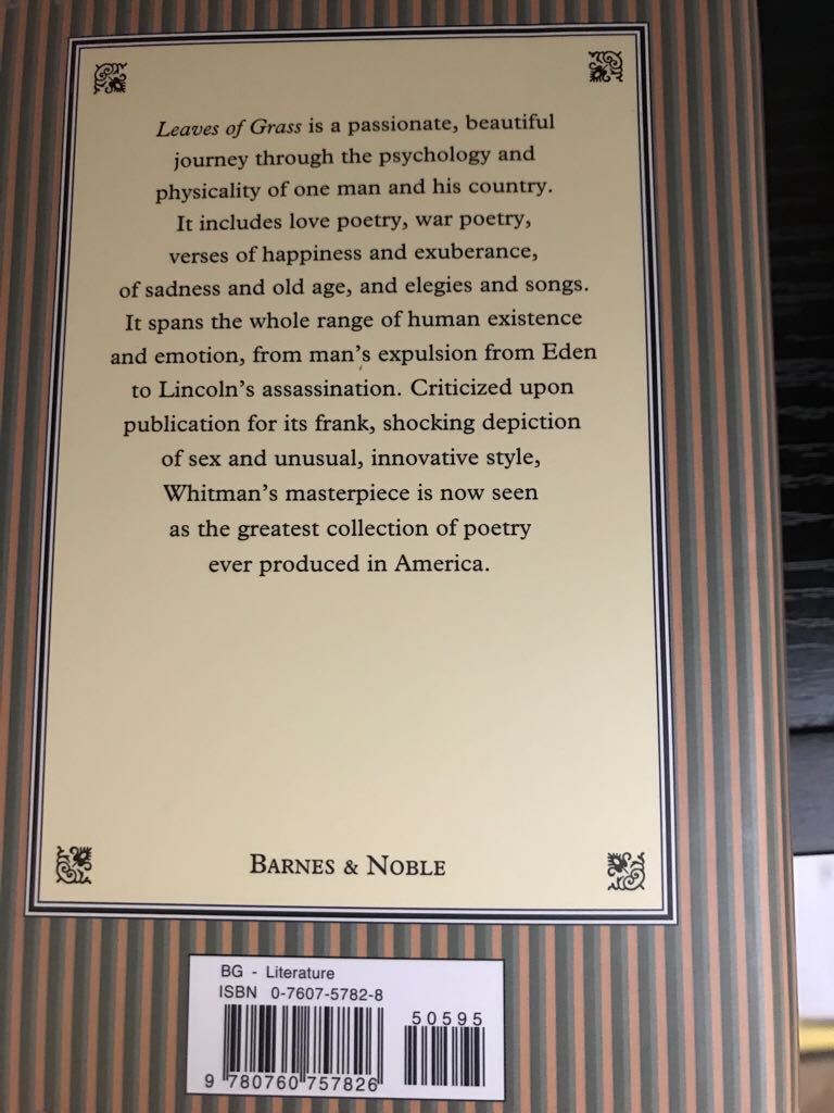 Leaves of Grass - Walt Whitman book collectible [Barcode 9780760757826] - Main Image 2